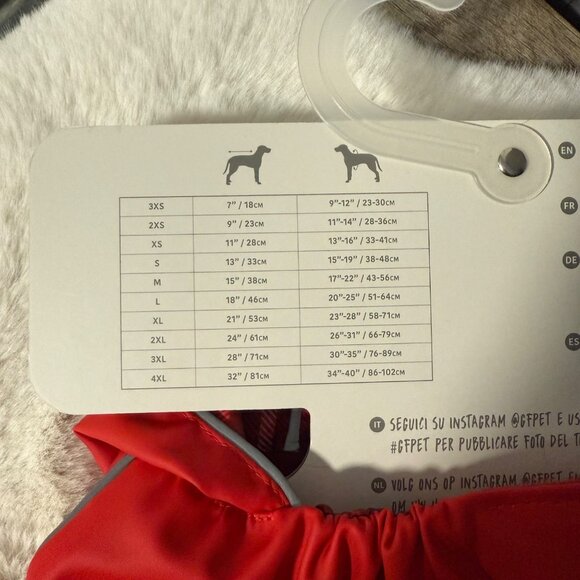 NWT GF Pet Elasto-Fit Reversible Red With Plaid Dog Rain Jacket Coat Sz XL - Picture 5 of 5